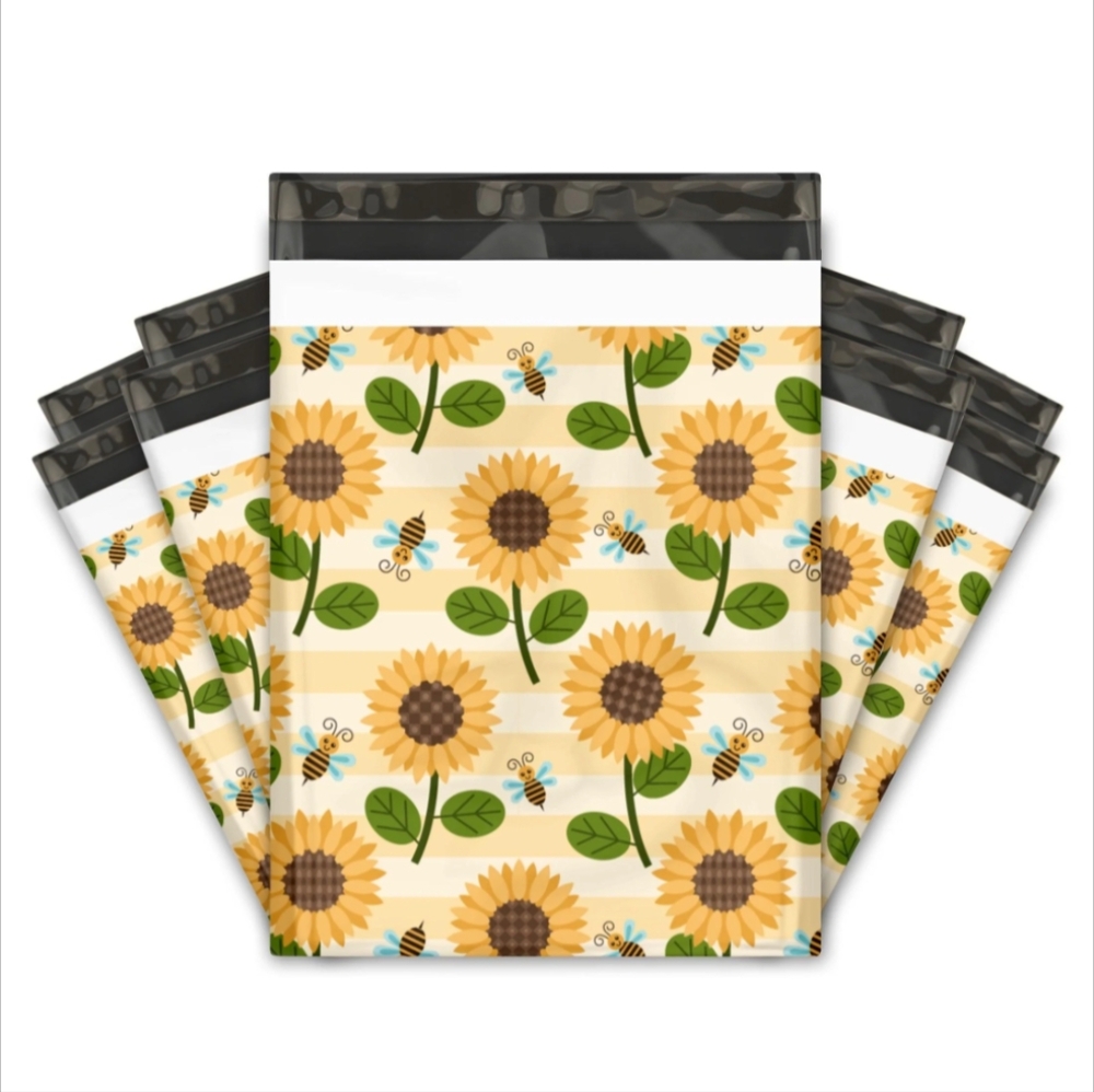 20 10X13 Sunflower 🌻 And Bumble Bee 🐝 Poly Mailers